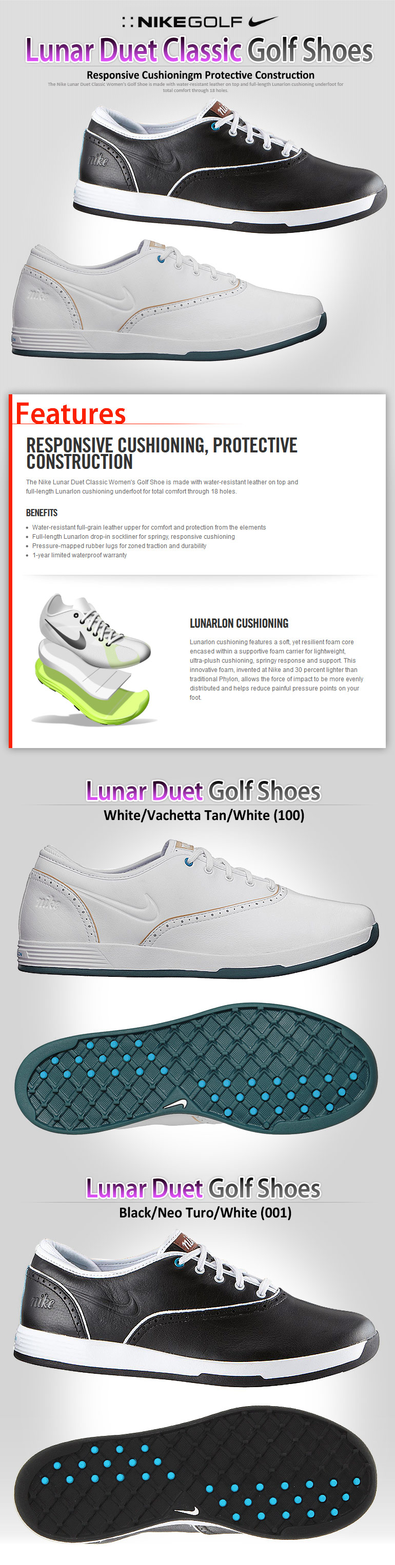 nike lunar duet classic golf shoes
