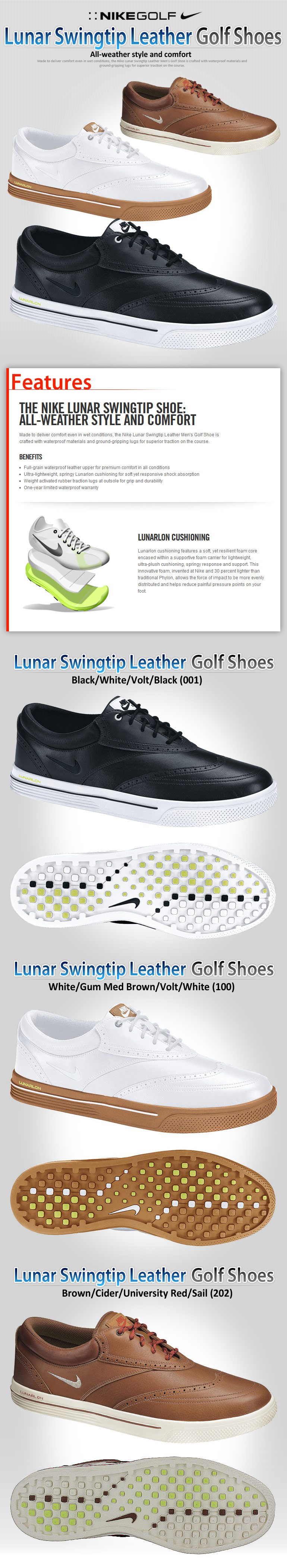 nike lunar swingtip leather golf shoes mens